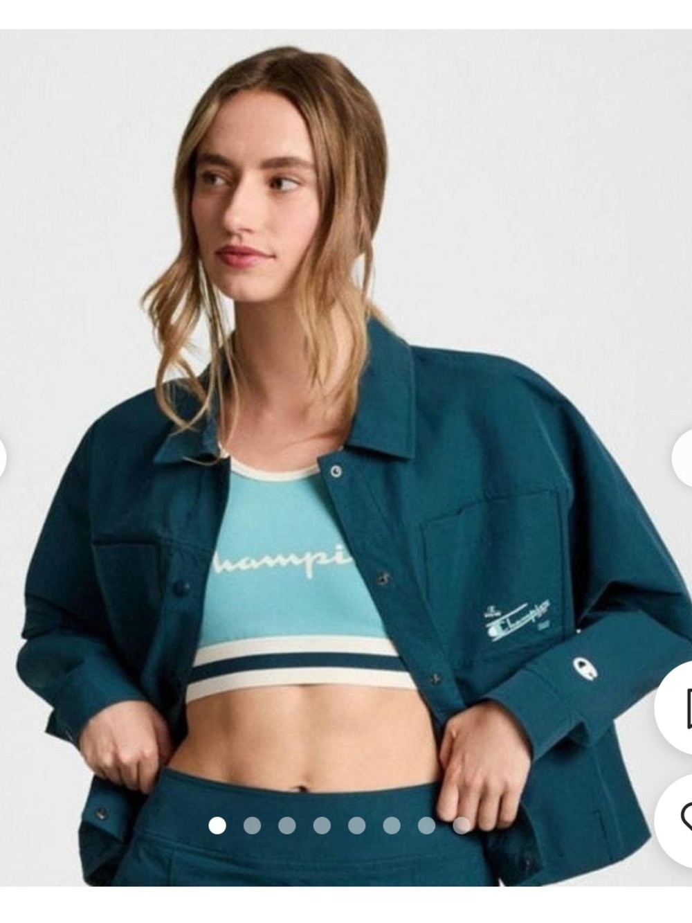 Champion Teal Snap Front Lightweight Jacket